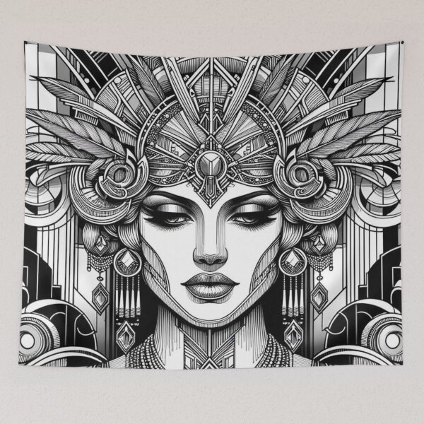 Item preview, Art Deco Poster, Elegant Art Deco Inspired Woman Sticker – Vintage Style, Intricate Lines, and Graceful Beauty for Laptops, Planners, and Gifts designed and sold by AlphaPODMonkey.