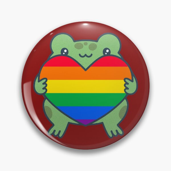 Item preview, Cute Frog holding a heart with LGBTQIA+ Pride Flag Colors , Rainbow Pride Design designed and sold by Travelslightly.