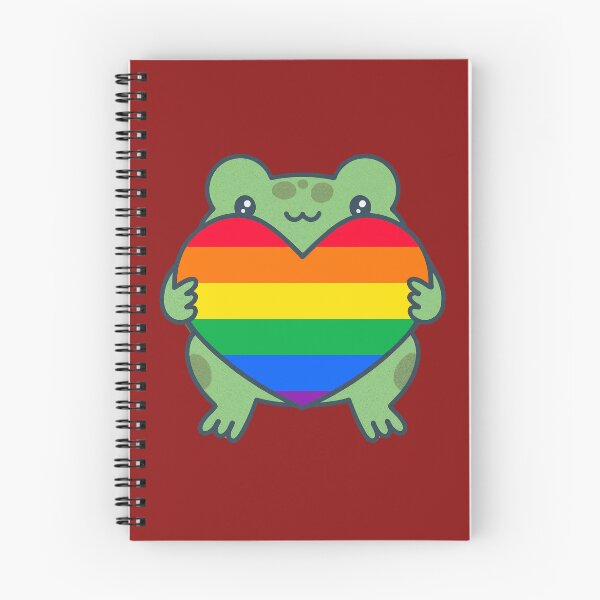 Item preview, Cute Frog holding a heart with LGBTQIA+ Pride Flag Colors , Rainbow Pride Design designed and sold by Travelslightly.