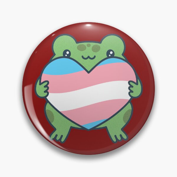 Item preview, Cute Frog holding a heart with Transgender Pride Flag Colors , Trans Pride Design designed and sold by Travelslightly.