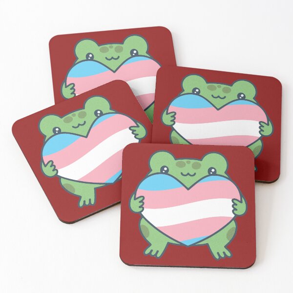 Item preview, Cute Frog holding a heart with Transgender Pride Flag Colors , Trans Pride Design designed and sold by Travelslightly.