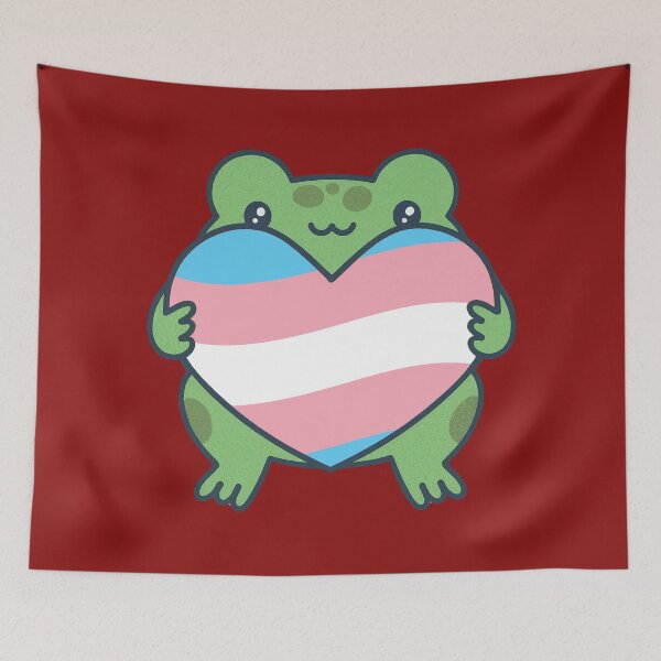 Item preview, Cute Frog holding a heart with Transgender Pride Flag Colors , Trans Pride Design designed and sold by Travelslightly.