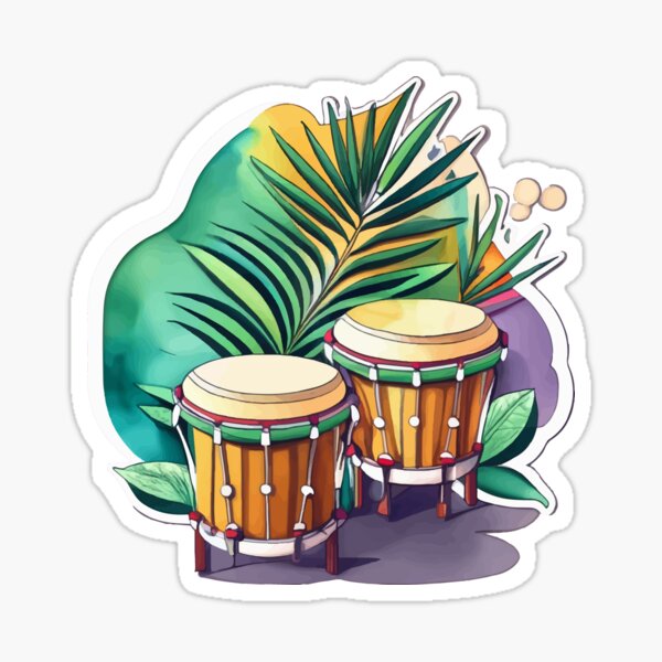 Vista previa del artículo con la obra «Acuarela De Bongos Tropicales», diseñado y vendido por NiftyWrx.