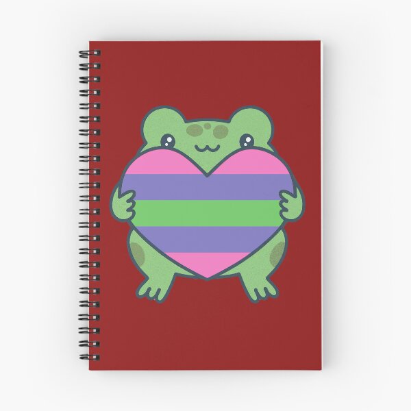 Item preview, Cute Frog holding a heart with Trigender Pride Flag Colors , Trigender Pride Design designed and sold by Travelslightly.