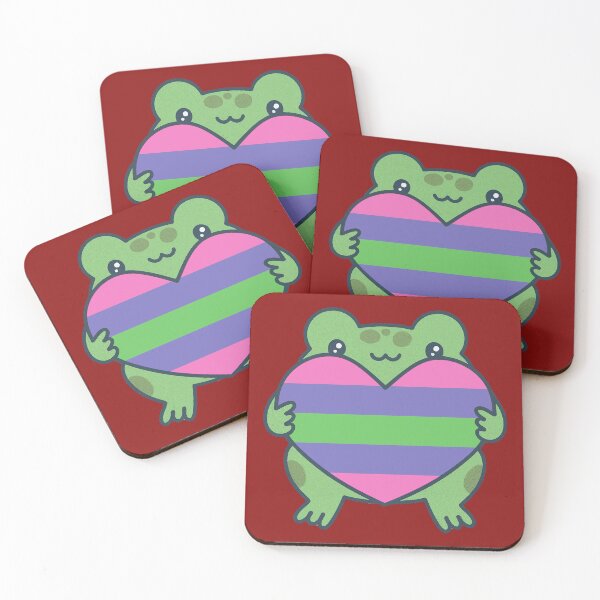 Item preview, Cute Frog holding a heart with Trigender Pride Flag Colors , Trigender Pride Design designed and sold by Travelslightly.