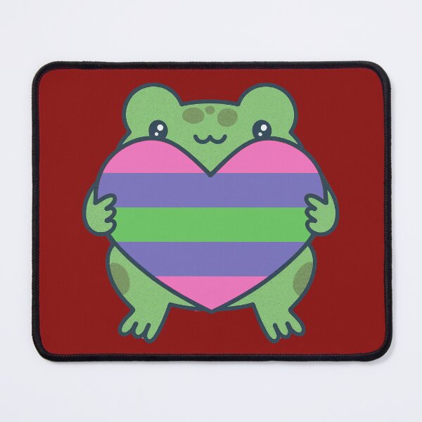 Item preview, Cute Frog holding a heart with Trigender Pride Flag Colors , Trigender Pride Design designed and sold by Travelslightly.
