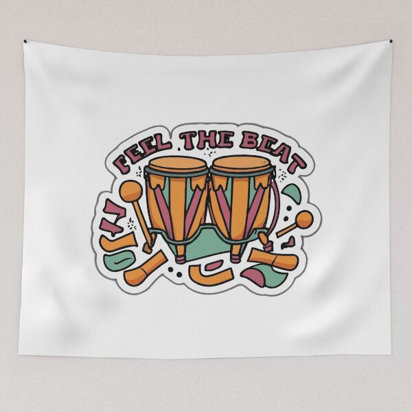 Item preview, Feel the Beat - Hand-Drawn Conga Drums Silhouette designed and sold by NiftyWrx.