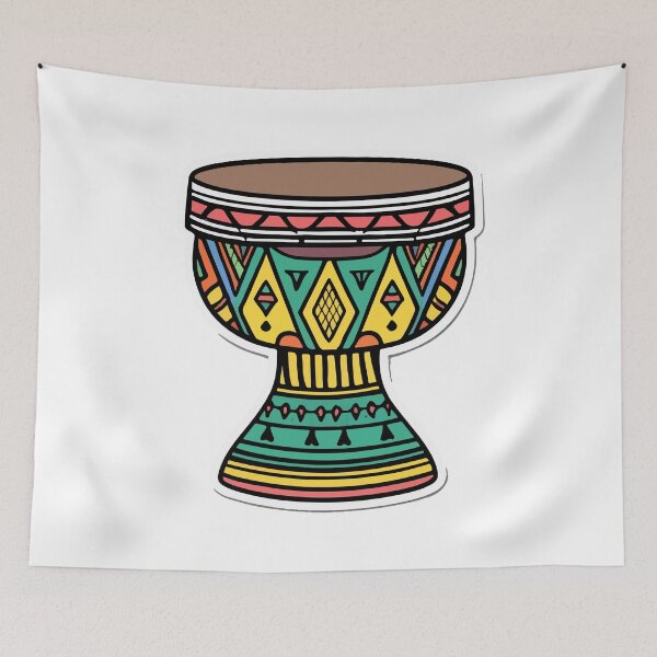 Item preview, Intricate African Djembe Drum Illustration designed and sold by NiftyWrx.