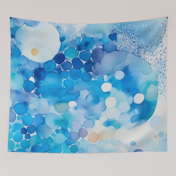 Artikelvorschau,  Aquarellblaue Tupfen entworfen und verkauft von Tamas Das.