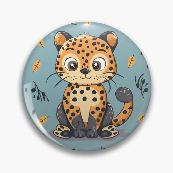 Item preview, Autumn Leaves and Cute Cheetah Cub Illustration designed and sold by PICbyFemke.