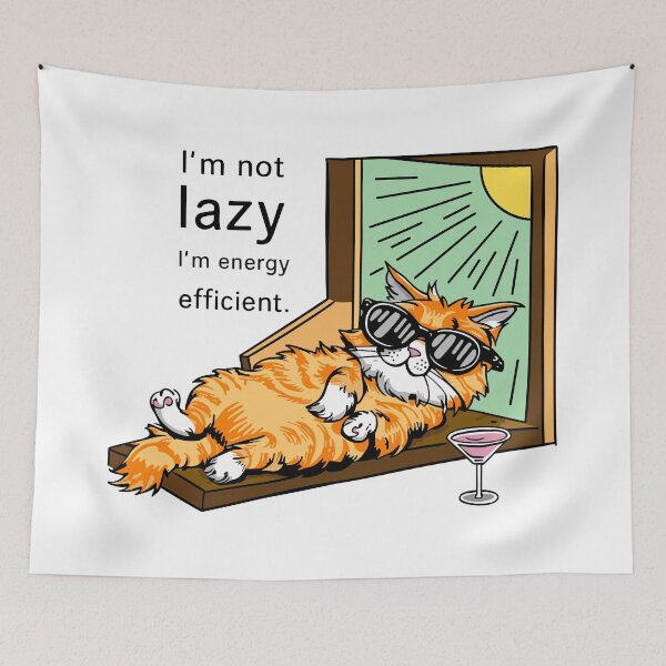 Item preview, Chill Vibes Feline, Sunbeam Lounging Tabby, I'm not lazy; I'm energy efficient, Lazy Cat on a Sunny Day, Expression is complete relaxation designed and sold by FEBRICAST.