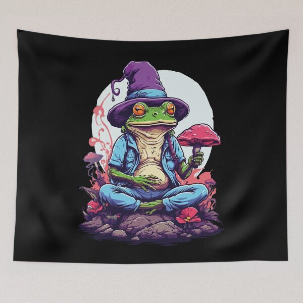 Item preview, Magic Frog Psychedelic Art Forest Mushrooms designed and sold by LuminOrb.
