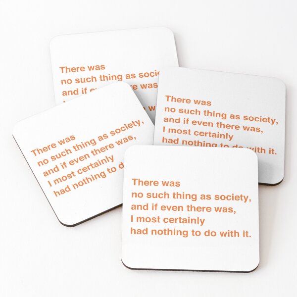 Item preview, No such thing as society. Trainspotting. Orange text. designed and sold by NiceHatHarry.