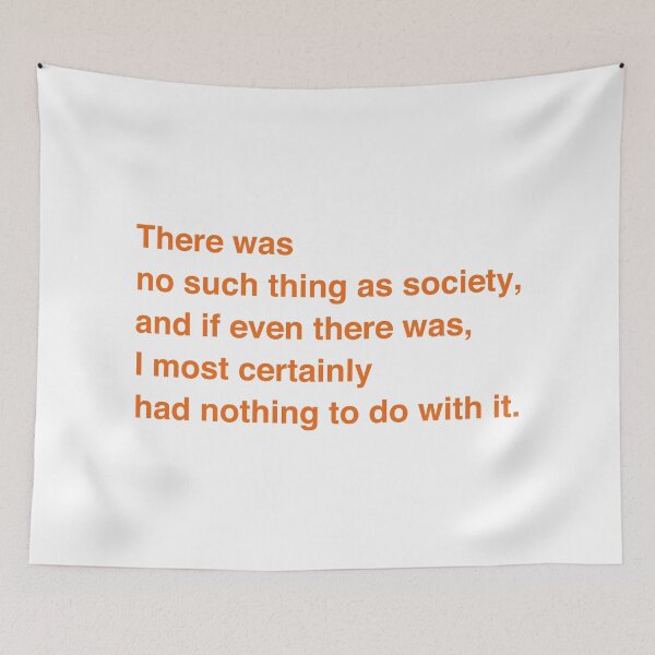 Item preview, No such thing as society. Trainspotting. Orange text. designed and sold by NiceHatHarry.
