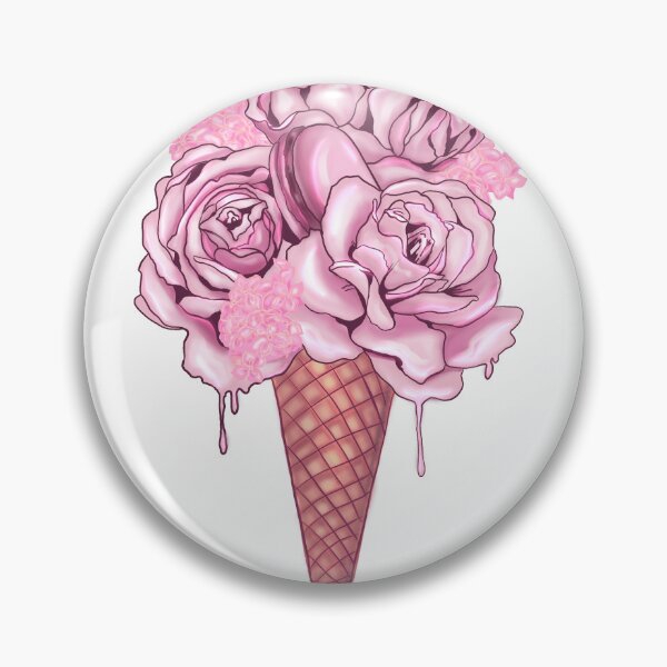 Artikelvorschau, Rosa Blumen in einer Waffeltüte entworfen und verkauft von AvotArt.