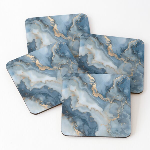 Item preview, Blue Gray and White Marble with Gold Veins designed and sold by Avery106.