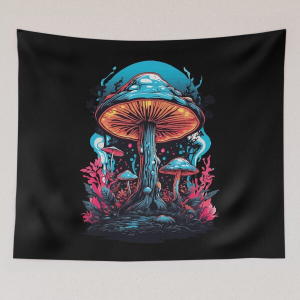 Item preview, Vibrant colors music festival forest mushrooms designed and sold by LuminOrb.