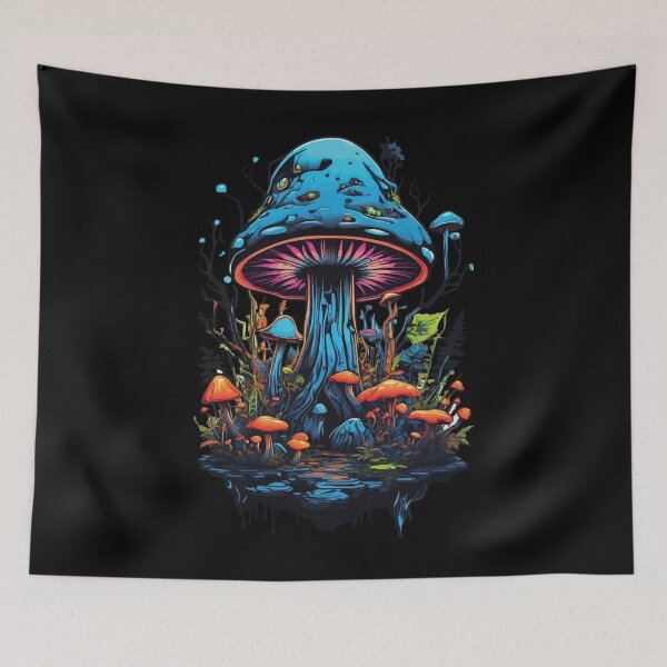 Item preview, Vibrant Colors Forest Mushrooms Psychedelic Goa Trance designed and sold by LuminOrb.