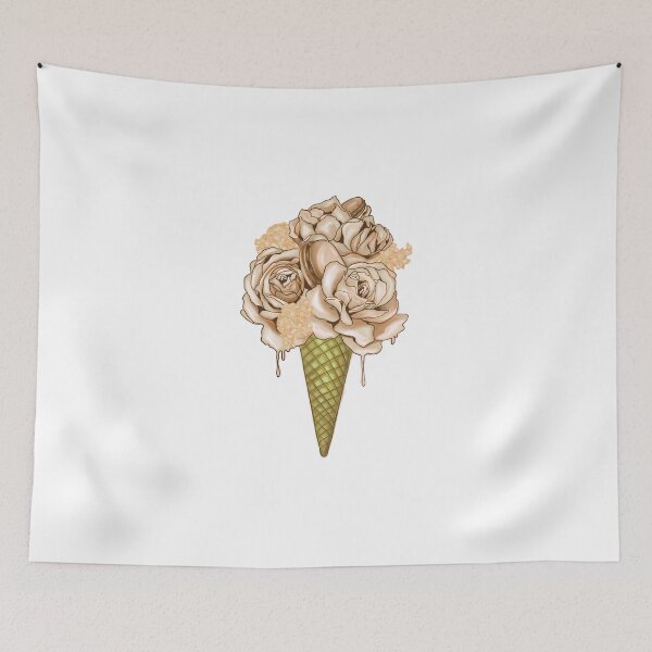 Item preview, beige flowers in a waffle cone designed and sold by AvotArt.