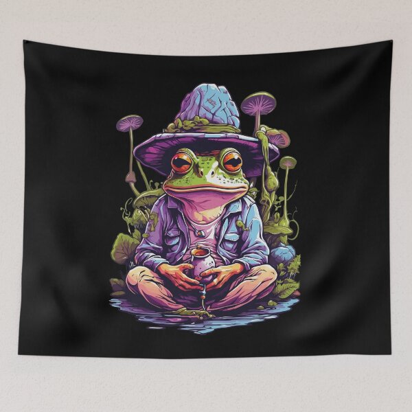 Item preview, Frog Psychedelic Art Forest Mushrooms Music Festival designed and sold by LuminOrb.