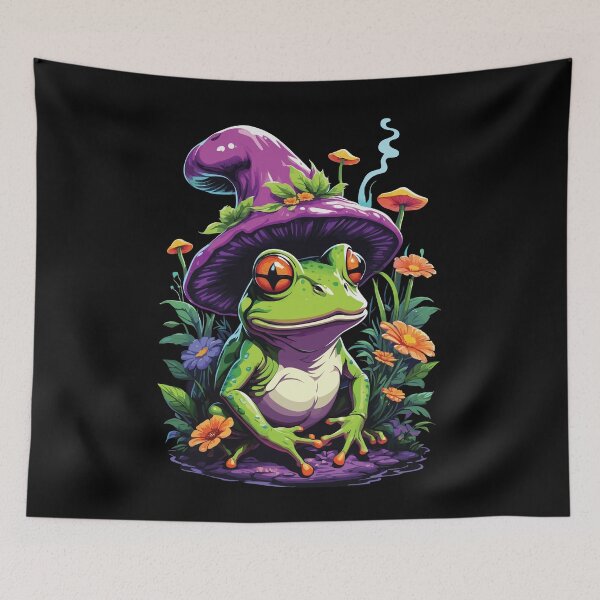 Item preview, Magician Frog Psychedelic Art Forest Mushrooms designed and sold by LuminOrb.