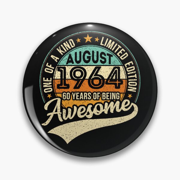 Item preview, One of a kind vintage birthday gift for the awesome 60 years old - born in AUGUST 1964 - 2024 birthday designed and sold by oudinmeissArt.