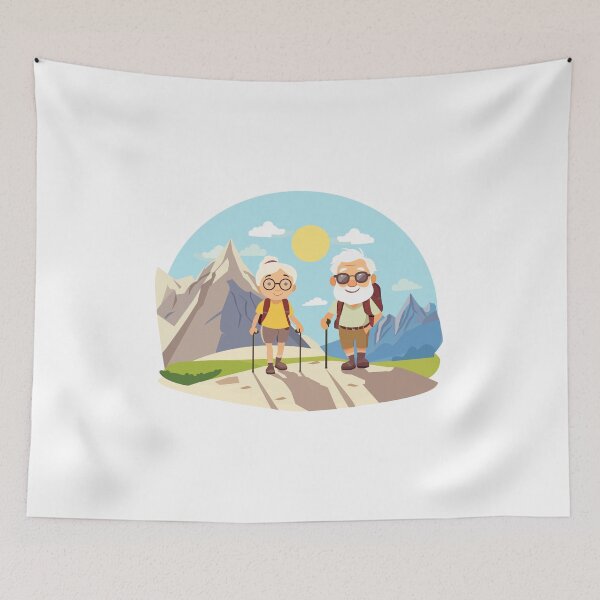 Item preview, Elder couple hiking outdoors together, sport activities concept. designed and sold by Jayjaynaenae.