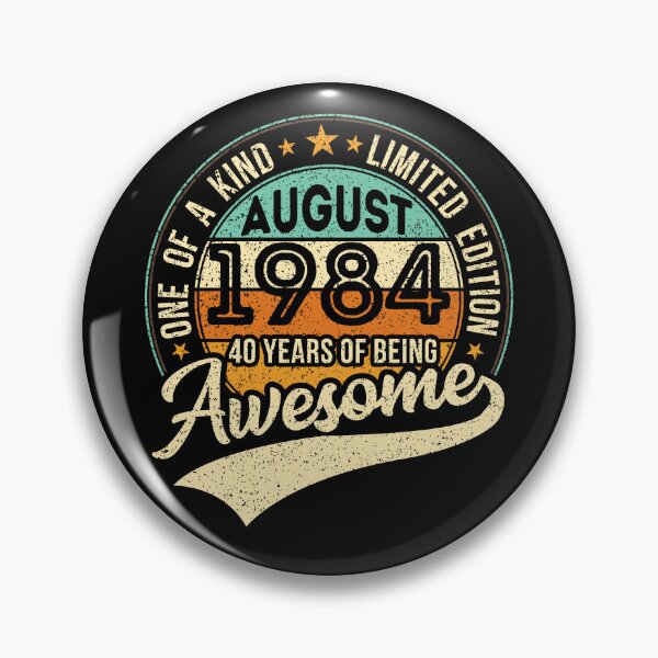 Item preview, One of a kind vintage birthday gift for the awesome 40 years old - born in AUGUST 1984 - 2024 birthday designed and sold by oudinmeissArt.