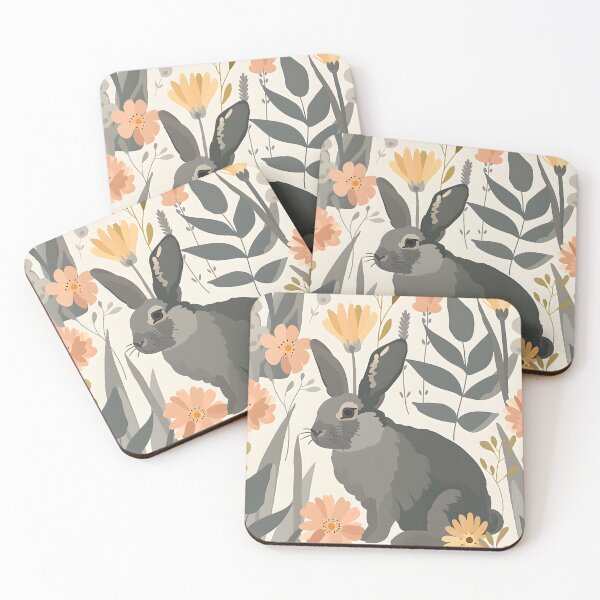 Item preview, Grey Bunny in Spring Garden Abstract Digital Art designed and sold by Avery106.