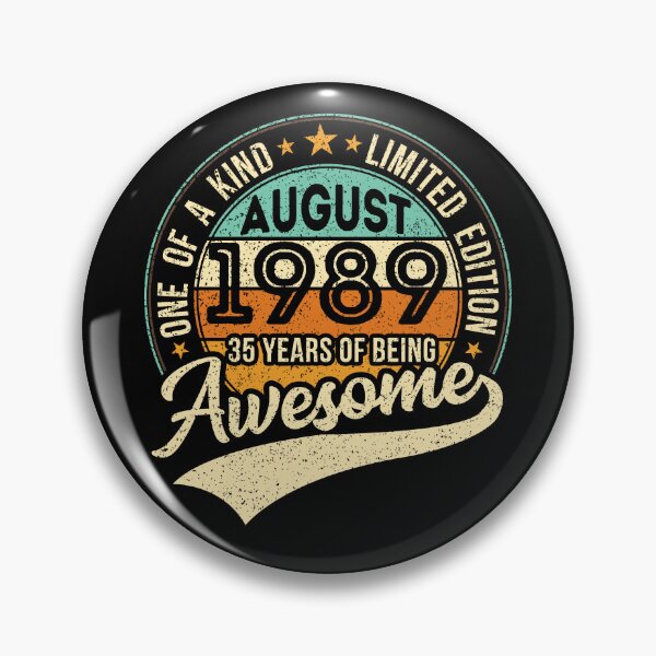 Item preview, One of a kind vintage birthday gift for the awesome 35 years old - born in AUGUST 1989 - 2024 birthday designed and sold by oudinmeissArt.