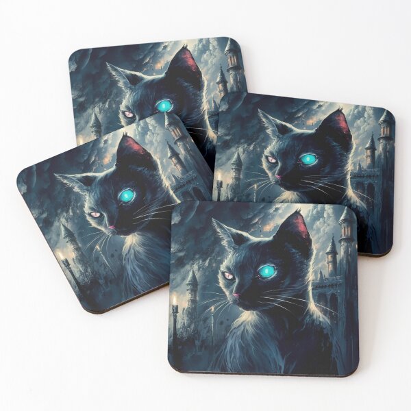 Item preview, "ONE EYED CAT". Cute painting of a mystical cat with one glowing, iridescent eye.  designed and sold by Obinne.