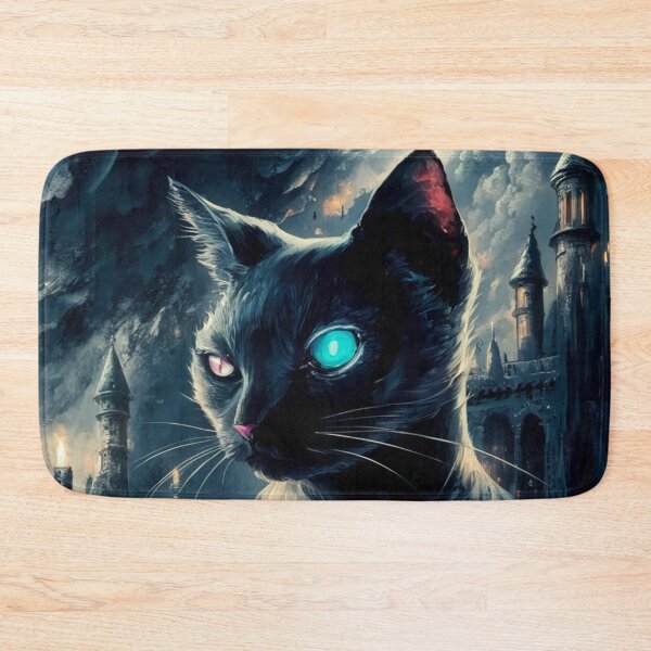 Item preview, "ONE EYED CAT". Cute painting of a mystical cat with one glowing, iridescent eye.  designed and sold by Obinne.