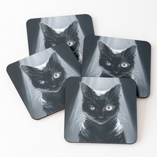 Item preview, "ONE EYED CAT". A striking conceptual painting of a cat with one eye, set against a dark, dramatic background. designed and sold by Obinne.