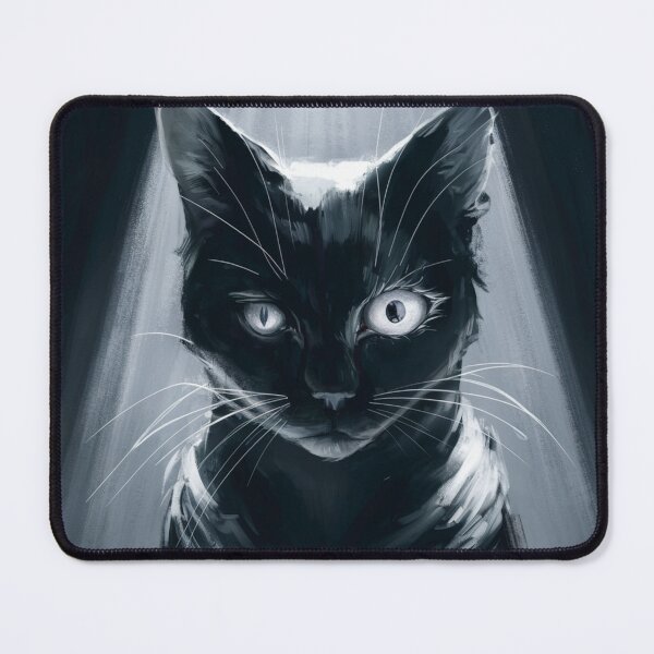Item preview, "ONE EYED CAT". A striking conceptual painting of a cat with one eye, set against a dark, dramatic background. designed and sold by Obinne.