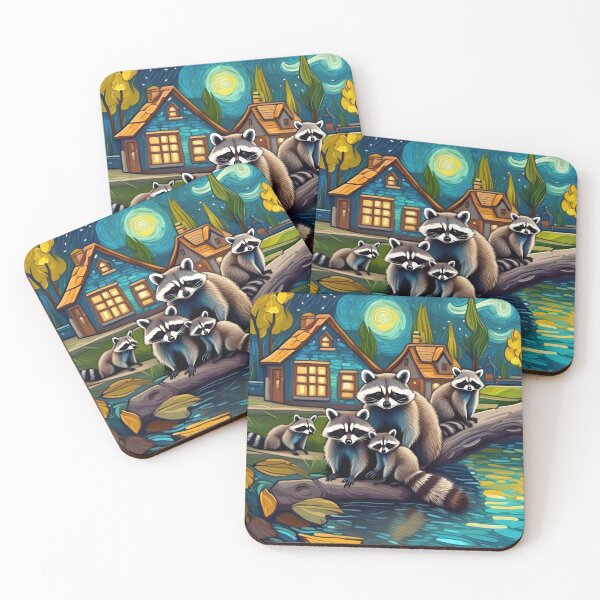 Item preview, Cute Raccoon Family Residing at River Bend Jungle Zoo Pals designed and sold by sportsimpact.