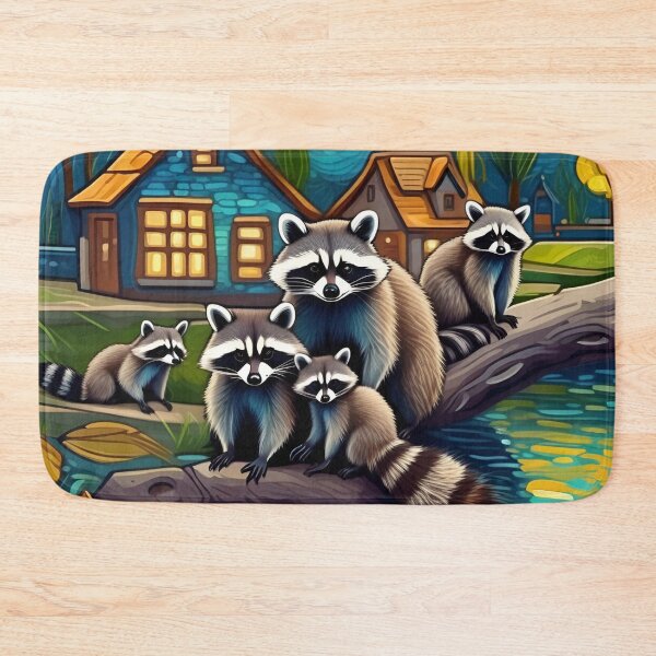 Item preview, Cute Raccoon Family Residing at River Bend Jungle Zoo Pals designed and sold by sportsimpact.