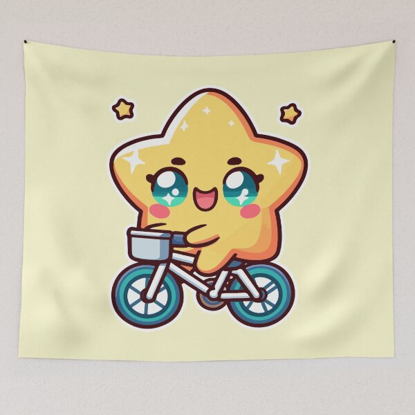 Item preview, Kawaii Cute Star Riding A Bicycle 1 | Stars and Planets for Men and Women t-shirt designed and sold by panchiTWO.