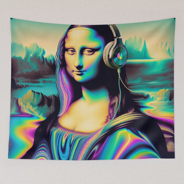 Item preview, Mona Lisa with Headphones designed and sold by zzz888.