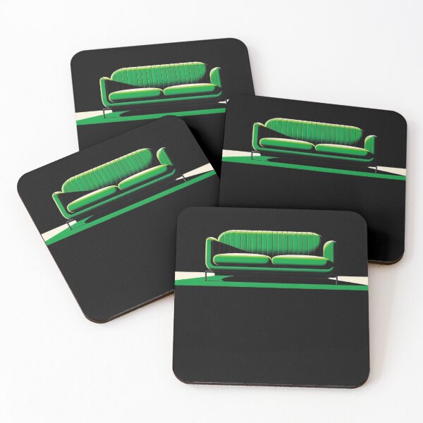 Item preview, Sofá verde: diseño elegante y moderno para productos impresos designed and sold by Gatsbird Design.