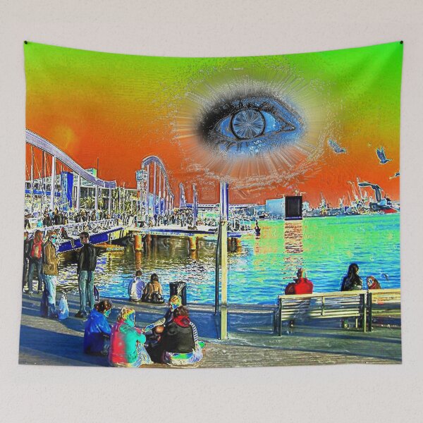 Item preview, BarcelonaEyeView-Blue designed and sold by Klaus Bremner (Autotelic Art).