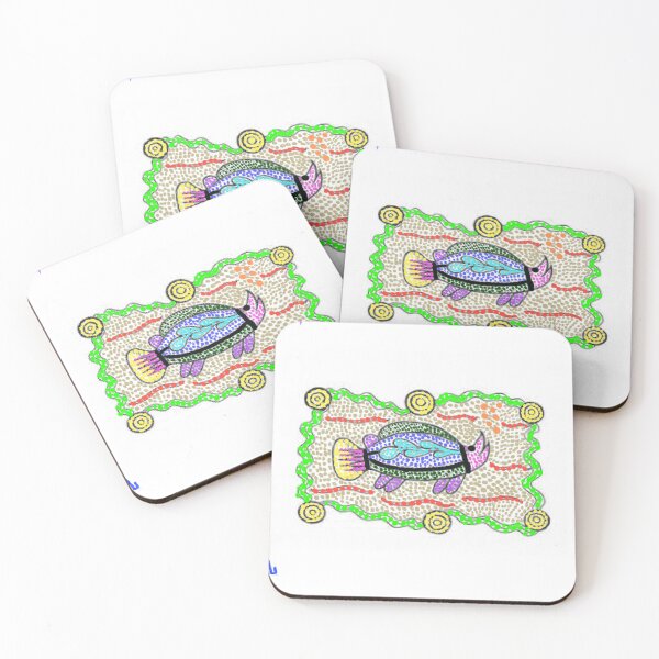 Item preview, Colourful Barramundi art (indigenous inspired art). designed and sold by Hope4thefuture by Joshua Barber .