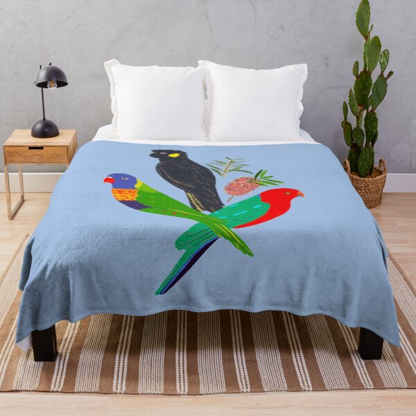 Artikelvorschau, Schwarzer Kakadu, Regenbogenlorikeet, Königspapagei, australische Vögel, Einzeldruckversion entworfen und verkauft von Lozzie Eliza Designs.