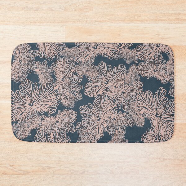 Item preview, Floral pattern organic dark blue and pink designed and sold by reznieh.