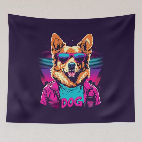 Item preview, Dog with glasses the silent confidant who turns shared secrets into moments of stylish companionship, with gazes that speak volumes designed and sold by Pulsant  Paintings.