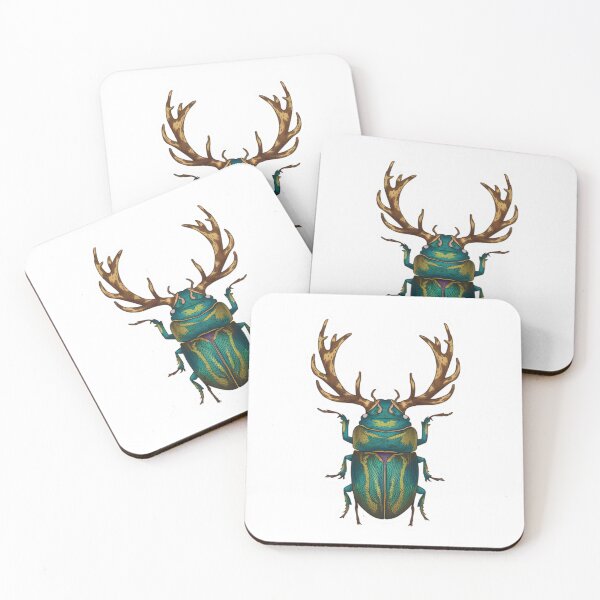 Item preview, green stag beetle sticker designed and sold by zozquert.