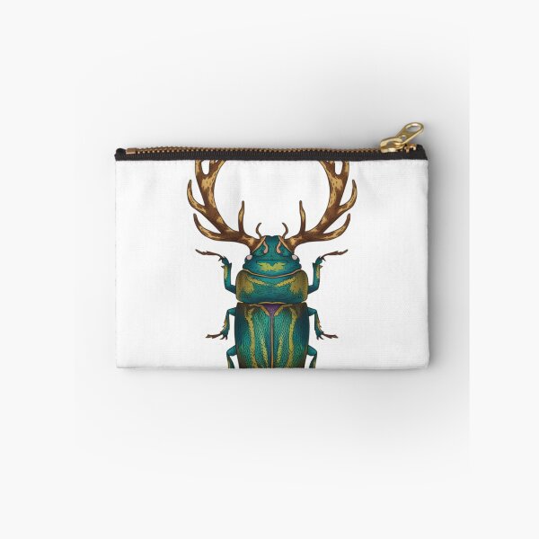 Item preview, green stag beetle sticker designed and sold by zozquert.