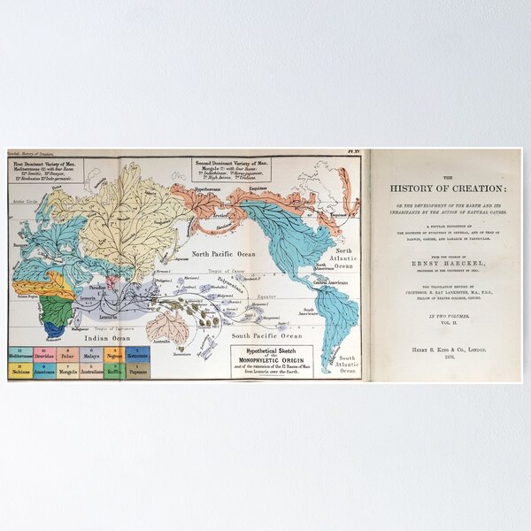 Item preview, Ernst Haeckel Map Lemuria Human Origins (C008/9508) designed and sold by SciencePhoto.