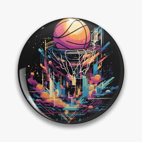 Item preview, Basketball Vintage Retro Neon Hoop  designed and sold by thehollowbean.
