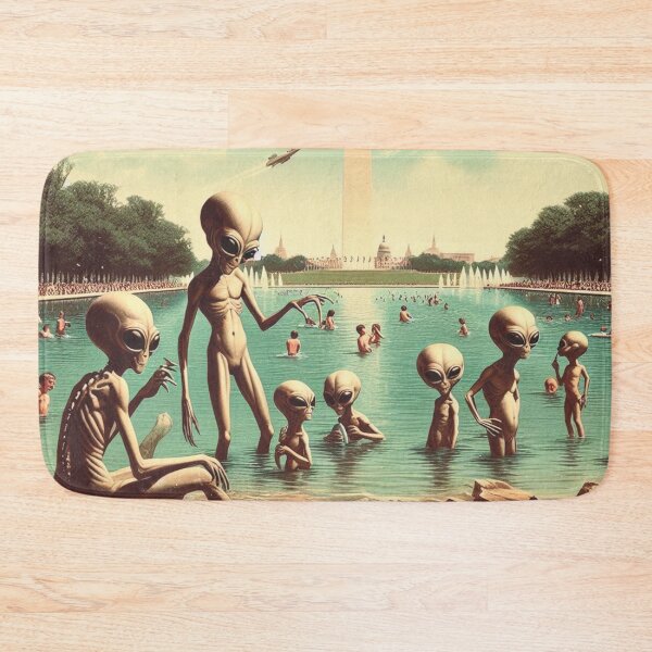 Item preview, Aliens bathe in Washington DC designed and sold by TheModernSociety.