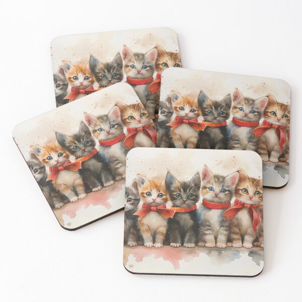 Item preview, Scarf Adorned Kittens designed and sold by Catloaf Art.